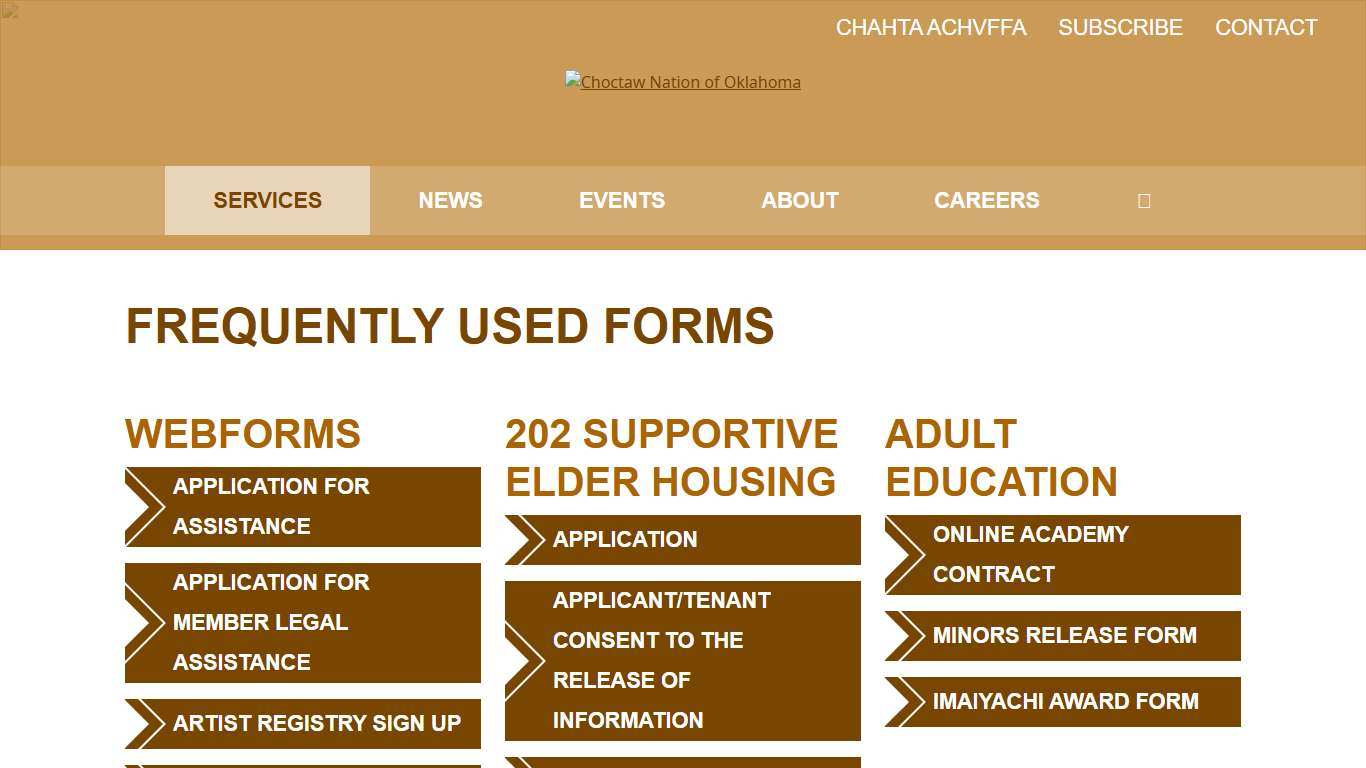 Frequently Used Forms - Choctaw Nation of Oklahoma